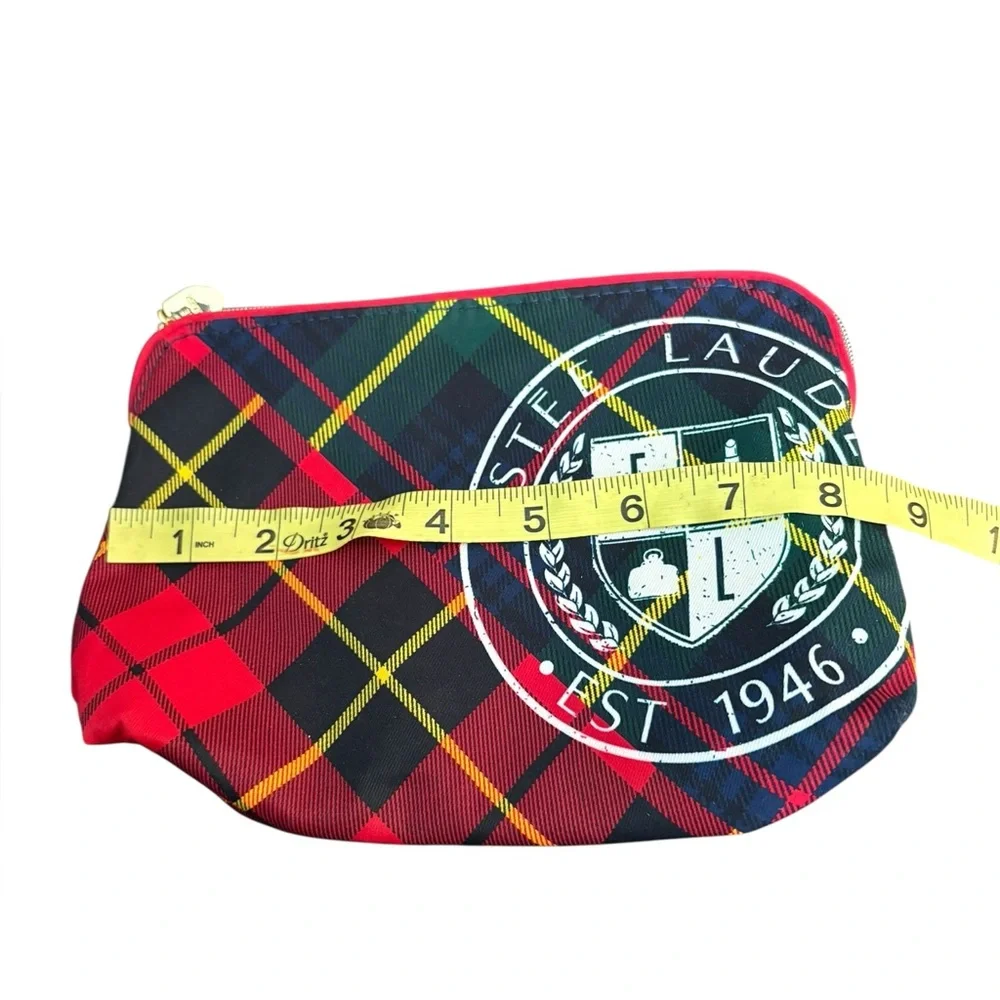 Estee Lauder Tartan Plaid Nylon Makeup Cosmetic Travel‎ Bag New Without Tags
